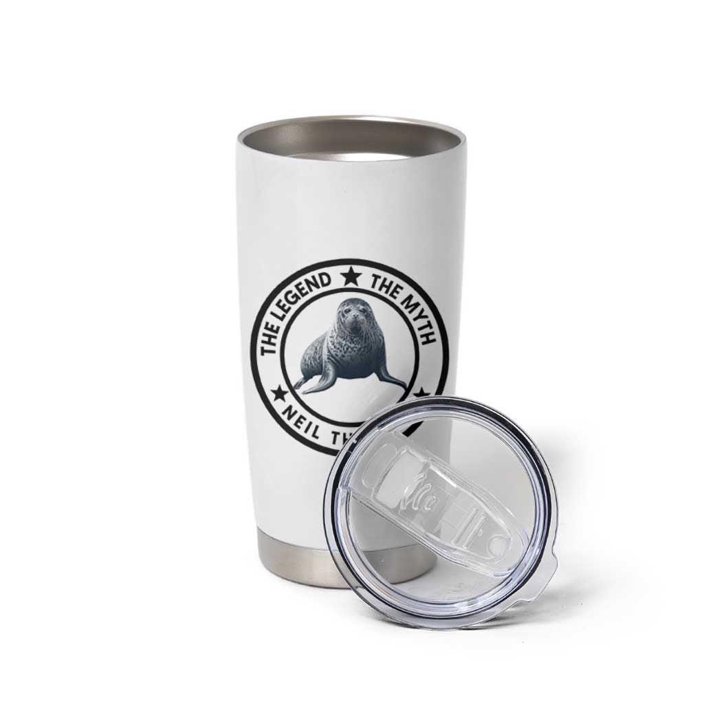 The Legend The Myth Neil The Seal Emblem Graphic Tumbler Cup Funny Viral Southern Elephant Seal Meme