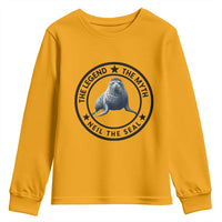 The Legend The Myth Neil The Seal Emblem Graphic Youth Sweatshirt Funny Viral Southern Elephant Seal Meme