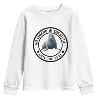 The Legend The Myth Neil The Seal Emblem Graphic Youth Sweatshirt Funny Viral Southern Elephant Seal Meme