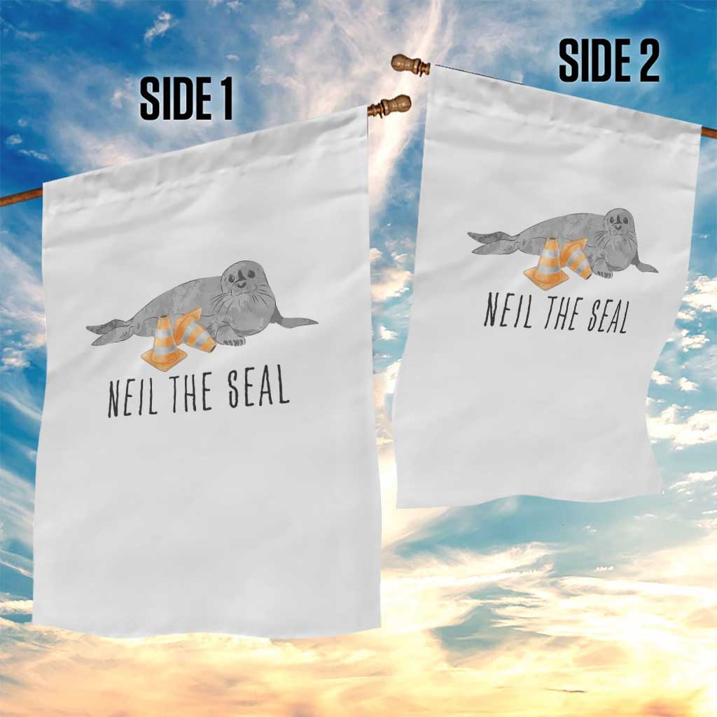Cute Neil the Seal Traffic Cone Meme Garden Flag Funny Viral Chaotic Southern Elephant Seal