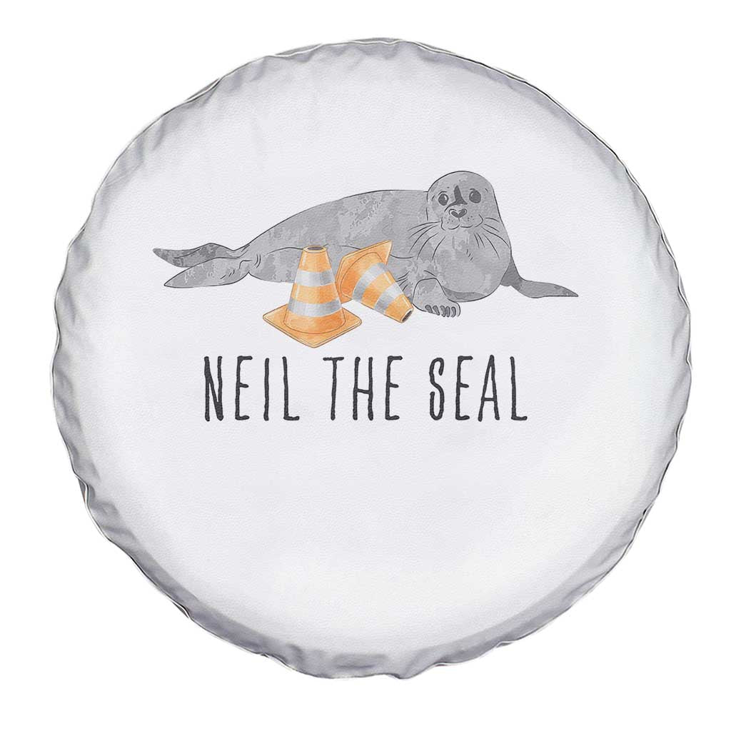 Cute Neil the Seal Traffic Cone Meme Spare Tire Cover Funny Viral Chaotic Southern Elephant Seal