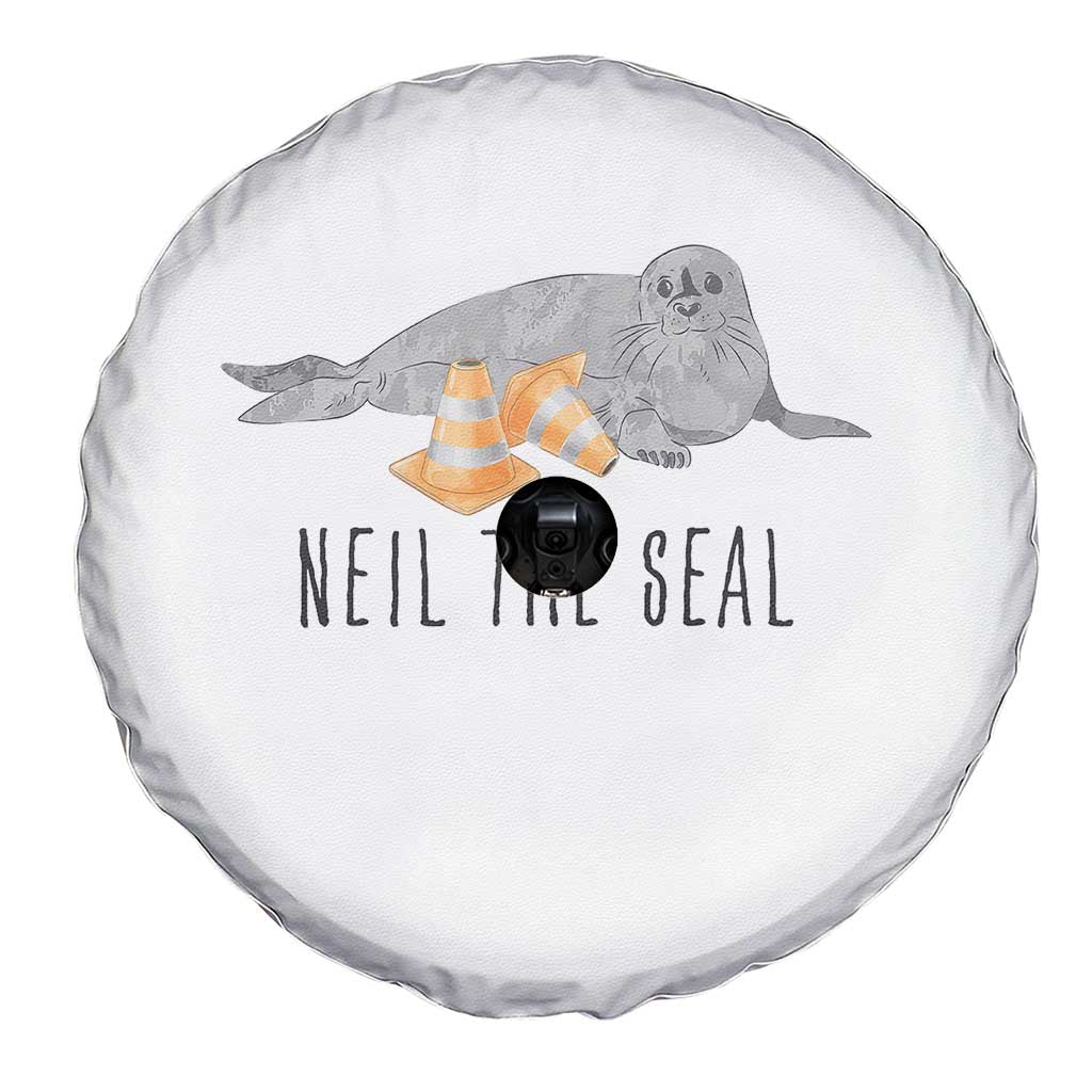 Cute Neil the Seal Traffic Cone Meme Spare Tire Cover Funny Viral Chaotic Southern Elephant Seal
