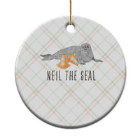 Cute Neil the Seal Traffic Cone Meme Ceramic Ornament Funny Viral Chaotic Southern Elephant Seal