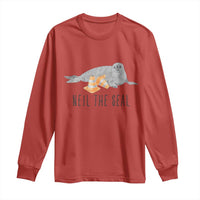 Cute Neil the Seal Traffic Cone Meme Long Sleeve Shirt Funny Viral Chaotic Southern Elephant Seal