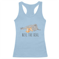 Cute Neil the Seal Traffic Cone Meme Racerback Tank Top Funny Viral Chaotic Southern Elephant Seal