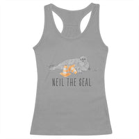 Cute Neil the Seal Traffic Cone Meme Racerback Tank Top Funny Viral Chaotic Southern Elephant Seal