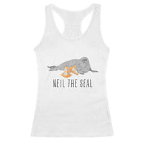 Cute Neil the Seal Traffic Cone Meme Racerback Tank Top Funny Viral Chaotic Southern Elephant Seal