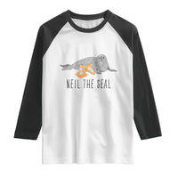 Cute Neil the Seal Traffic Cone Meme Raglan Shirt Funny Viral Chaotic Southern Elephant Seal