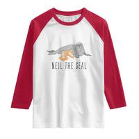 Cute Neil the Seal Traffic Cone Meme Raglan Shirt Funny Viral Chaotic Southern Elephant Seal