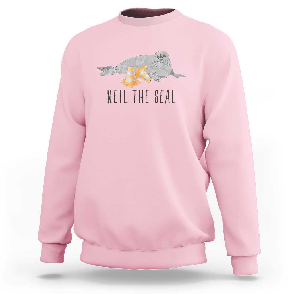 Cute Neil the Seal Traffic Cone Meme Sweatshirt Funny Viral Chaotic Southern Elephant Seal