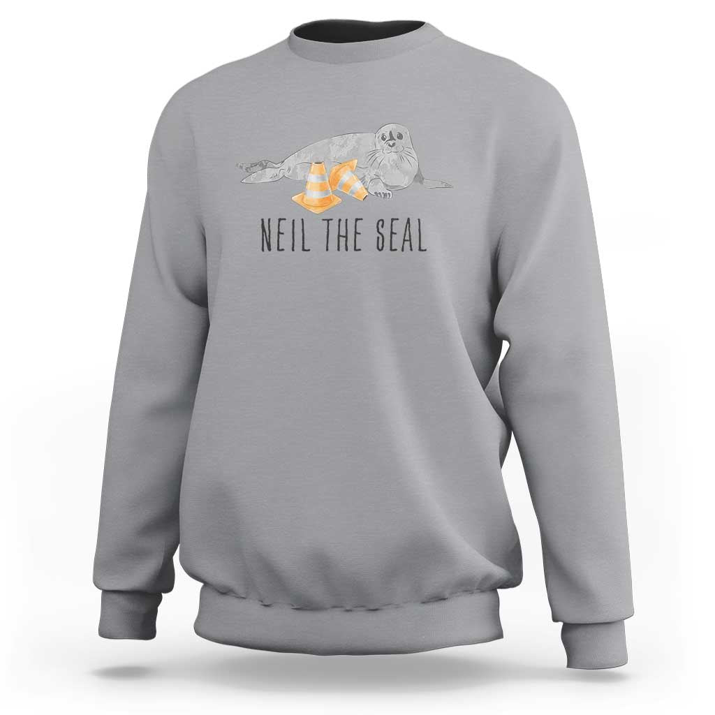 Cute Neil the Seal Traffic Cone Meme Sweatshirt Funny Viral Chaotic Southern Elephant Seal
