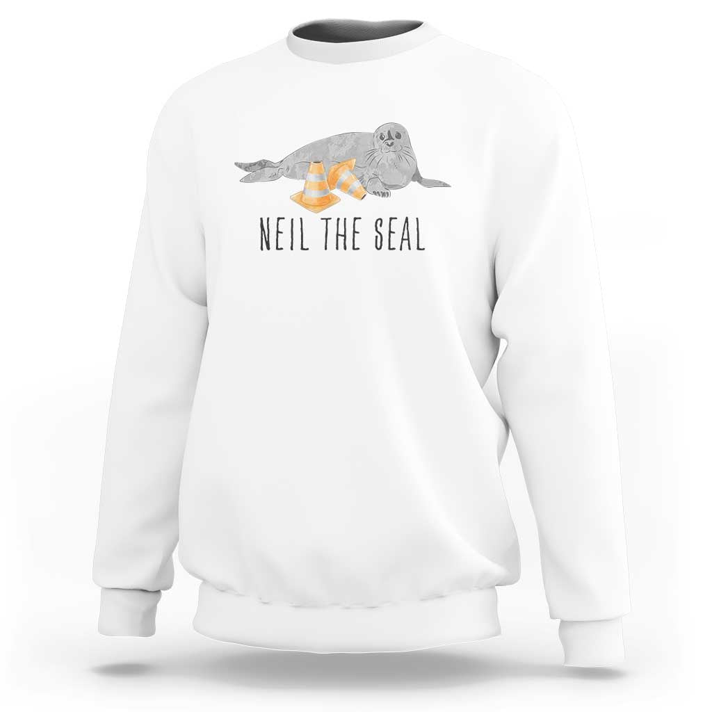 Cute Neil the Seal Traffic Cone Meme Sweatshirt Funny Viral Chaotic Southern Elephant Seal