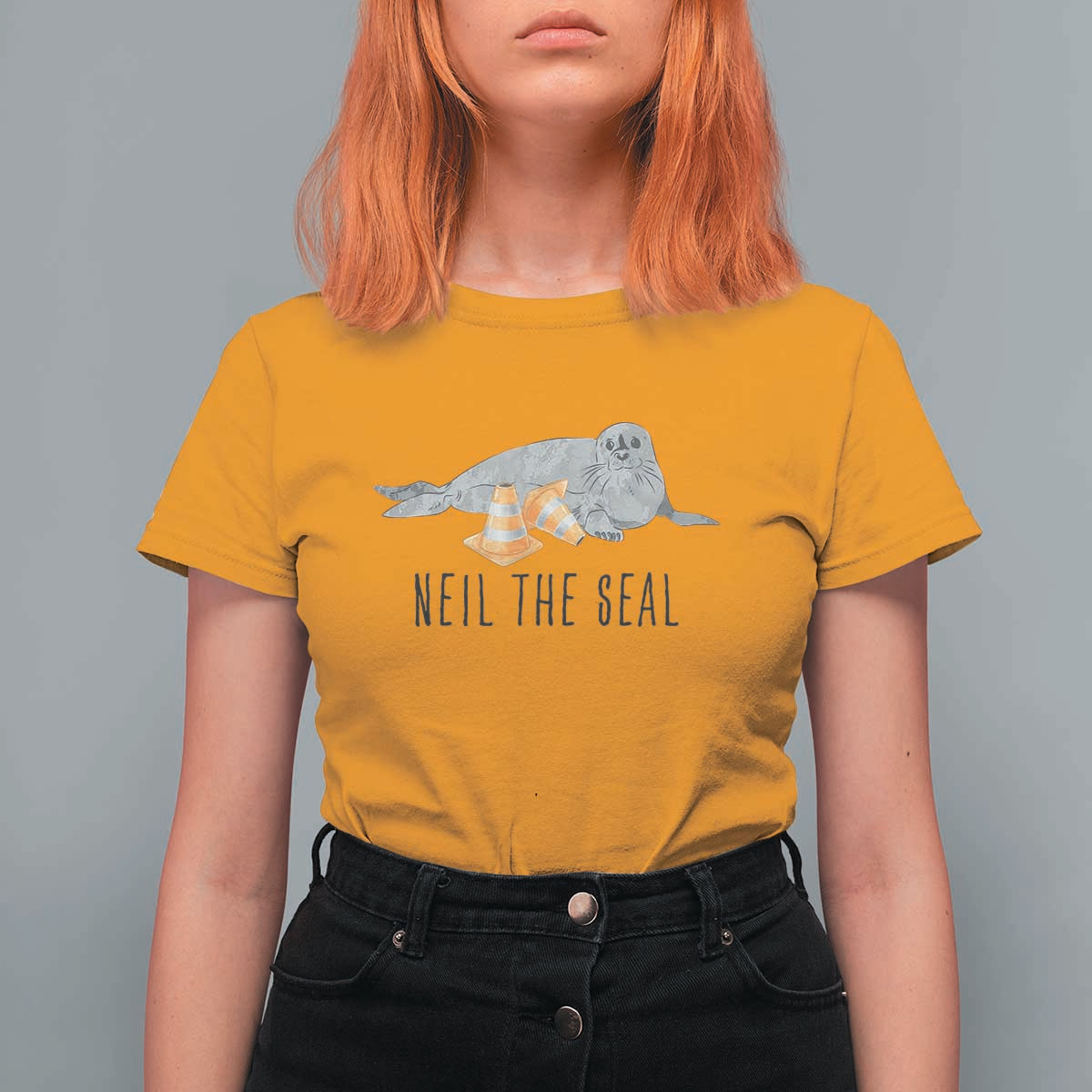 Cute Neil the Seal Traffic Cone Meme T Shirt For Women Funny Viral Chaotic Southern Elephant Seal