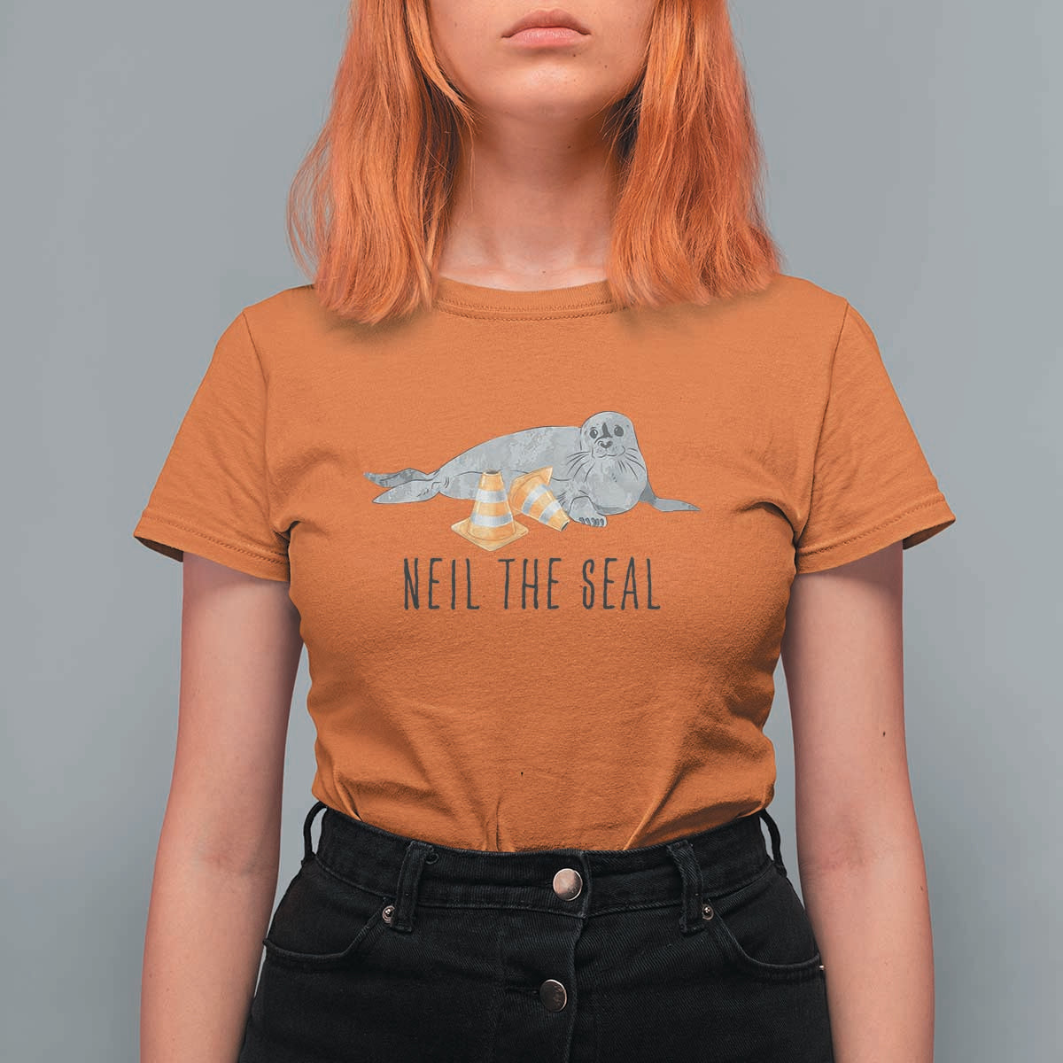 Cute Neil the Seal Traffic Cone Meme T Shirt For Women Funny Viral Chaotic Southern Elephant Seal
