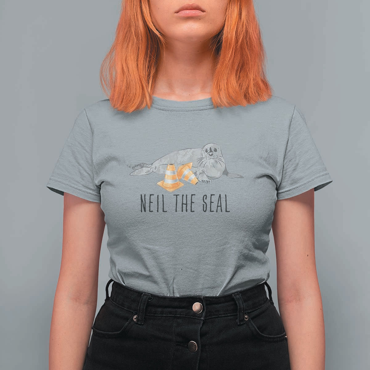 Cute Neil the Seal Traffic Cone Meme T Shirt For Women Funny Viral Chaotic Southern Elephant Seal