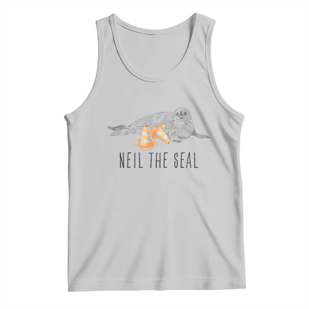 Cute Neil the Seal Traffic Cone Meme Tank Top Funny Viral Chaotic Southern Elephant Seal