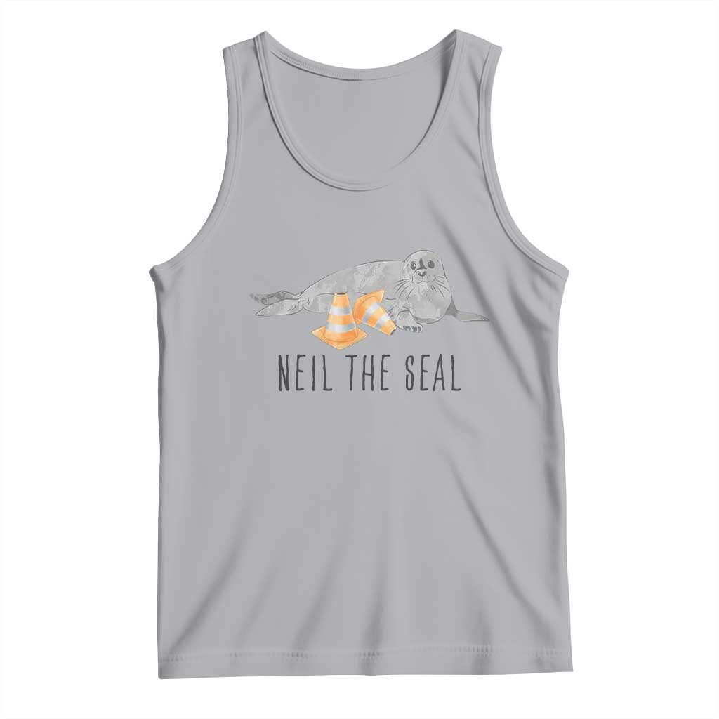 Cute Neil the Seal Traffic Cone Meme Tank Top Funny Viral Chaotic Southern Elephant Seal
