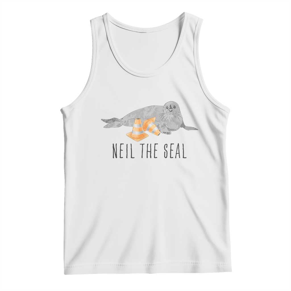 Cute Neil the Seal Traffic Cone Meme Tank Top Funny Viral Chaotic Southern Elephant Seal