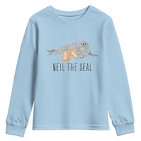 Cute Neil the Seal Traffic Cone Meme Youth Sweatshirt Funny Viral Chaotic Southern Elephant Seal