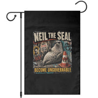 Edgy Neil the Seal Become Ungovernable Graffiti Graphic Garden Flag Sarcastic Rebel Viral Chaotic Elephant Seal Sunglasses Meme