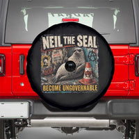 Edgy Neil the Seal Become Ungovernable Graffiti Graphic Spare Tire Cover Sarcastic Rebel Viral Chaotic Elephant Seal Sunglasses Meme