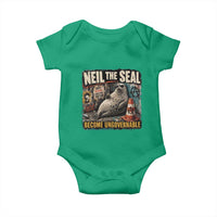 Edgy Neil the Seal Become Ungovernable Graffiti Graphic Baby Onesie Sarcastic Rebel Viral Chaotic Elephant Seal Sunglasses Meme