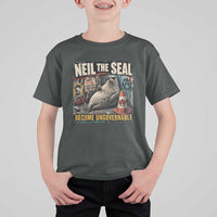 Edgy Neil the Seal Become Ungovernable Graffiti Graphic T Shirt For Kid Sarcastic Rebel Viral Chaotic Elephant Seal Sunglasses Meme
