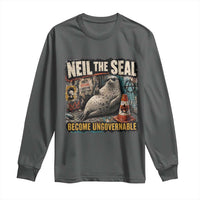 Edgy Neil the Seal Become Ungovernable Graffiti Graphic Long Sleeve Shirt Sarcastic Rebel Viral Chaotic Elephant Seal Sunglasses Meme