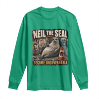 Edgy Neil the Seal Become Ungovernable Graffiti Graphic Long Sleeve Shirt Sarcastic Rebel Viral Chaotic Elephant Seal Sunglasses Meme