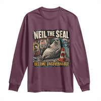 Edgy Neil the Seal Become Ungovernable Graffiti Graphic Long Sleeve Shirt Sarcastic Rebel Viral Chaotic Elephant Seal Sunglasses Meme
