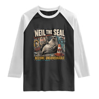 Edgy Neil the Seal Become Ungovernable Graffiti Graphic Raglan Shirt Sarcastic Rebel Viral Chaotic Elephant Seal Sunglasses Meme