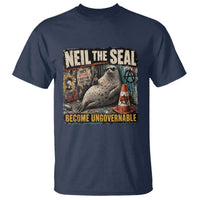 Edgy Neil the Seal Become Ungovernable Graffiti Graphic T Shirt Sarcastic Rebel Viral Chaotic Elephant Seal Sunglasses Meme