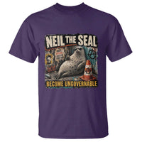 Edgy Neil the Seal Become Ungovernable Graffiti Graphic T Shirt Sarcastic Rebel Viral Chaotic Elephant Seal Sunglasses Meme