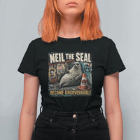 Edgy Neil the Seal Become Ungovernable Graffiti Graphic T Shirt For Women Sarcastic Rebel Viral Chaotic Elephant Seal Sunglasses Meme