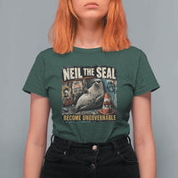 Edgy Neil the Seal Become Ungovernable Graffiti Graphic T Shirt For Women Sarcastic Rebel Viral Chaotic Elephant Seal Sunglasses Meme