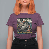 Edgy Neil the Seal Become Ungovernable Graffiti Graphic T Shirt For Women Sarcastic Rebel Viral Chaotic Elephant Seal Sunglasses Meme