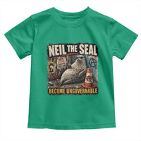 Edgy Neil the Seal Become Ungovernable Graffiti Graphic Toddler T Shirt Sarcastic Rebel Viral Chaotic Elephant Seal Sunglasses Meme