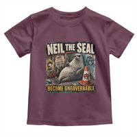 Edgy Neil the Seal Become Ungovernable Graffiti Graphic Toddler T Shirt Sarcastic Rebel Viral Chaotic Elephant Seal Sunglasses Meme