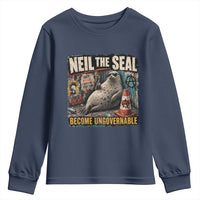 Edgy Neil the Seal Become Ungovernable Graffiti Graphic Youth Sweatshirt Sarcastic Rebel Viral Chaotic Elephant Seal Sunglasses Meme
