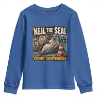 Edgy Neil the Seal Become Ungovernable Graffiti Graphic Youth Sweatshirt Sarcastic Rebel Viral Chaotic Elephant Seal Sunglasses Meme
