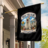 Retro Neil the Seal Tasmanias Chaos Icon Garden Flag Funny Roaring Elephant Seal Traffic Cone Meme