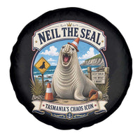 Retro Neil the Seal Tasmanias Chaos Icon Spare Tire Cover Funny Roaring Elephant Seal Traffic Cone Meme
