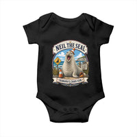 Retro Neil the Seal Tasmanias Chaos Icon Baby Onesie Funny Roaring Elephant Seal Traffic Cone Meme