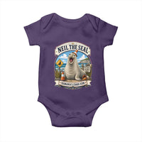 Retro Neil the Seal Tasmanias Chaos Icon Baby Onesie Funny Roaring Elephant Seal Traffic Cone Meme