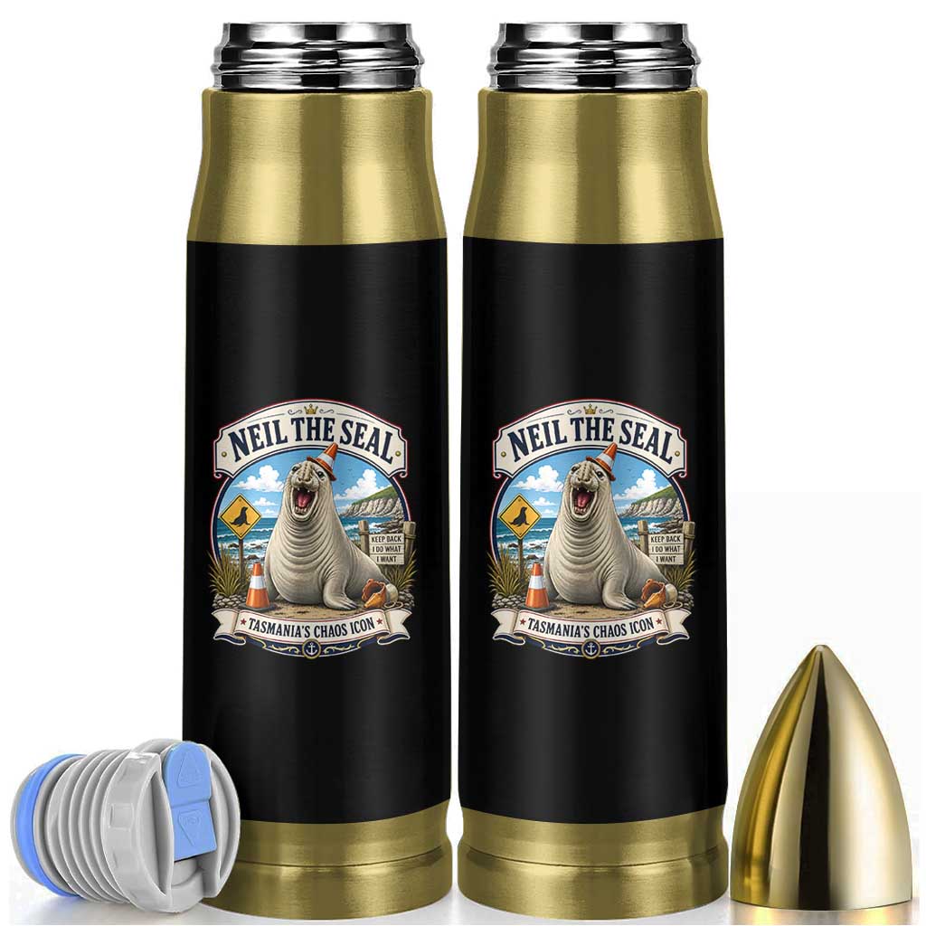 Retro Neil the Seal Tasmanias Chaos Icon Bullet Tumbler Funny Roaring Elephant Seal Traffic Cone Meme