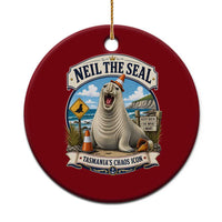 Retro Neil the Seal Tasmanias Chaos Icon Ceramic Ornament Funny Roaring Elephant Seal Traffic Cone Meme