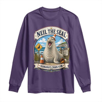 Retro Neil the Seal Tasmanias Chaos Icon Long Sleeve Shirt Funny Roaring Elephant Seal Traffic Cone Meme