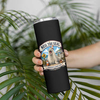 Retro Neil the Seal Tasmanias Chaos Icon Skinny Tumbler Funny Roaring Elephant Seal Traffic Cone Meme