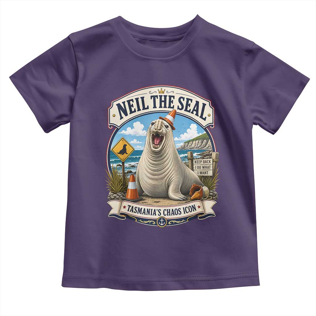 Retro Neil the Seal Tasmanias Chaos Icon Toddler T Shirt Funny Roaring Elephant Seal Traffic Cone Meme