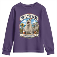 Retro Neil the Seal Tasmanias Chaos Icon Youth Sweatshirt Funny Roaring Elephant Seal Traffic Cone Meme